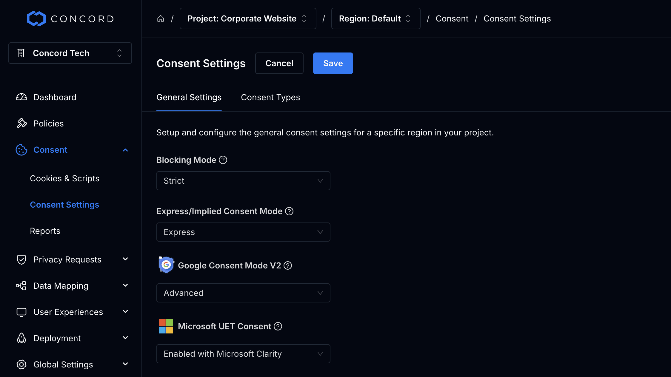 Microsoft UET Consent Mode Configuration | Concord