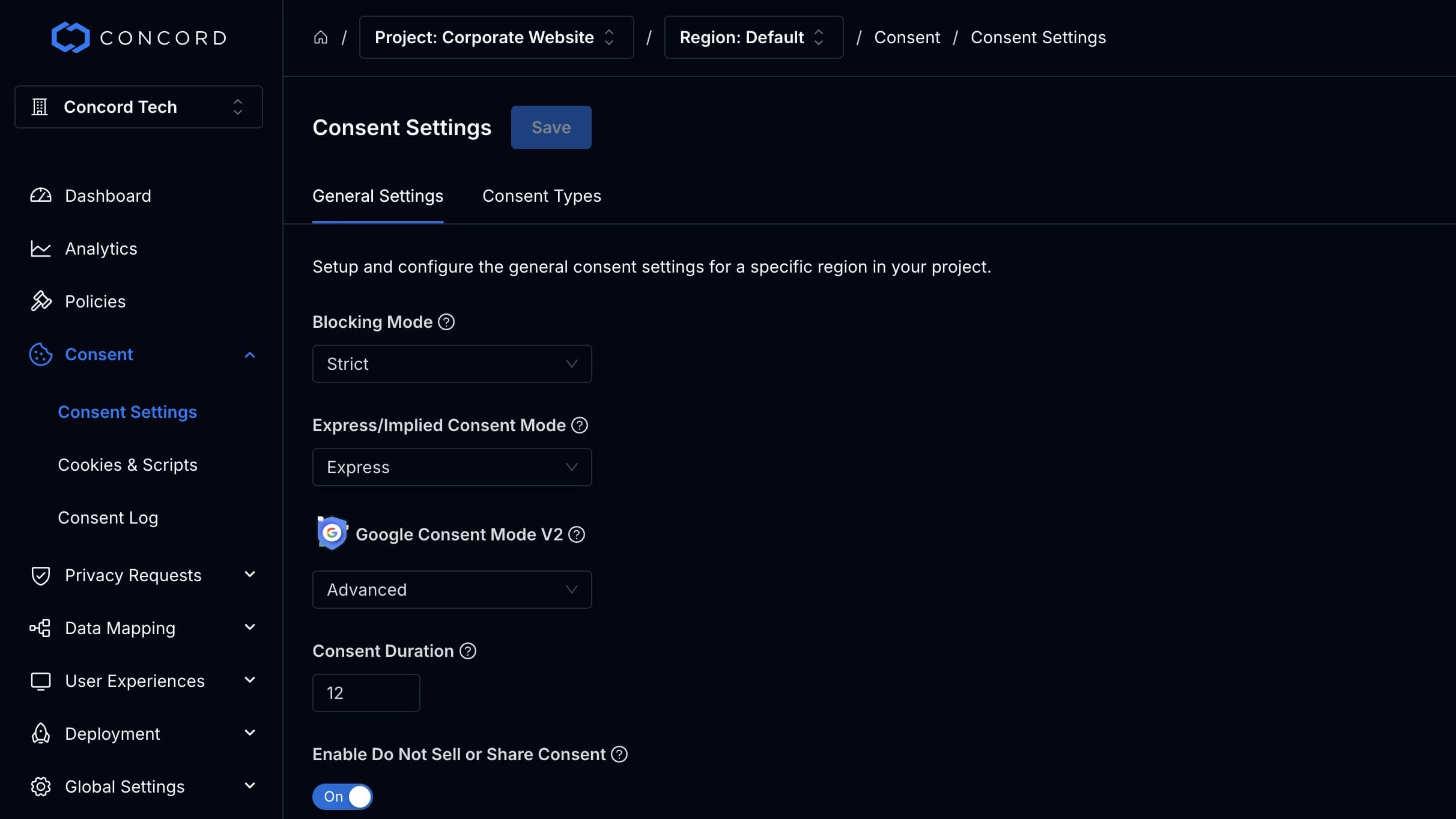 Concord Privacy Platform | Consent, Policies, Requests, Data Mapping