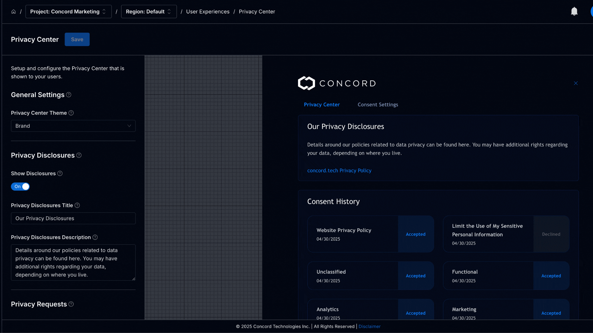 Privacy Center Themes | Concord